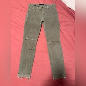 J Brand Olive Distressed Jeans